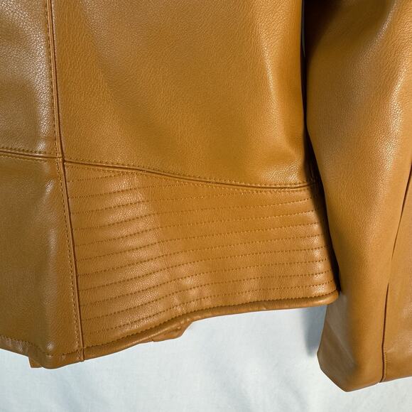 Colleen Lopez Women's Faux Leather Jacket Cinnamon, Size M - Picture 8 of 11